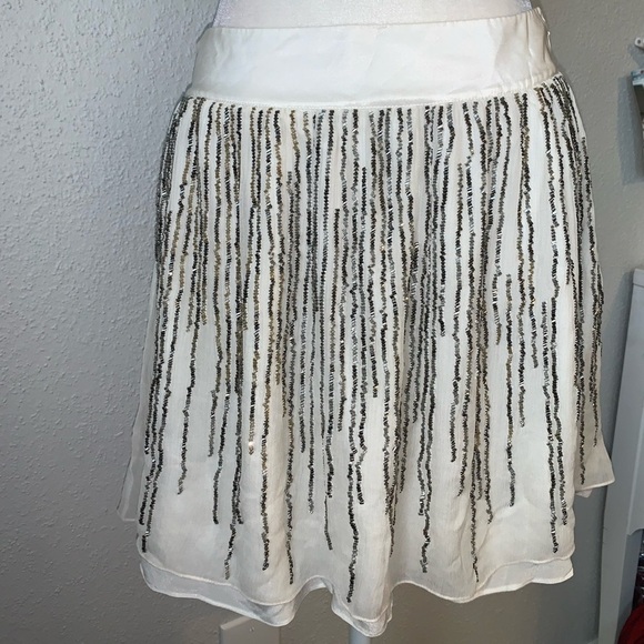 NWT Club Monaco Harley Beaded Jupe Skirt in Ivory Size 4 - Picture 5 of 12